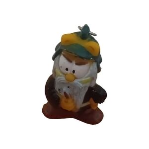 Vintage Gao Nanbei Garfield Fat Cat Tiny  Keychain Old Man Japan‎ Squishy 1.75"